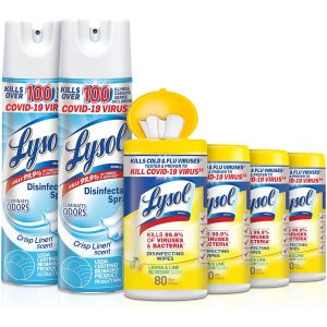 Lysol Disinfectant Wipes, Multi-Surface Antibacterial Cleaning Wipes, For Disinfecting and Cleaning, Lemon and Lime Blossom, 80 Count (Pack of 4)