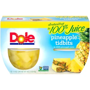 Dole Pineapple Tidbits in 100% Fruit Juice
