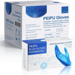 PEIPU Nitrile Exam Gloves Disposable Gloves，Powder Free, Cleaning Service Gloves, Latex Free