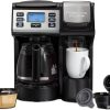 Hamilton Beach FlexBrew Trio 2-Way Coffee Maker, Compatible with K-Cup Pods or Grounds, Combo, Single Serve & Full 12c Pot, Black - Fast Brewing (49902)