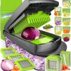 10-in-1, 8 Blade Vegetable Slicer, Onion Mincer Chopper, Vegetable Chopper, Cutter, Dicer, Egg Slicer with Container