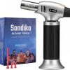 Sondiko Butane Torch S400, Refillable Kitchen Torch Lighter, Fit All Butane Tanks Blow Torch with Safety Lock and Adjustable Flame for Desserts, Creme Brulee, and Baking—Butane Gas Is Not Included