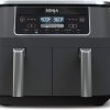 Ninja Air Fryer, Thermometer, Roast, Bake, Air Fry, Crisps, Broil, Reheats, Keep Warm, 10-in-1, Fries, Frozen Food, Veggies, and Meat, Quick Meals, Healthy Meals, Less Oil, 10 QT, Grey, DZ550​