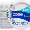 Dixie Large Paper Plates, 10 Inch, 204 Count, 2X Stronger*, Microwave-Safe, Soak-Proof, Cut Resistant, Disposable Plates For Everyday Breakfast, Lunch, & Dinner Meals