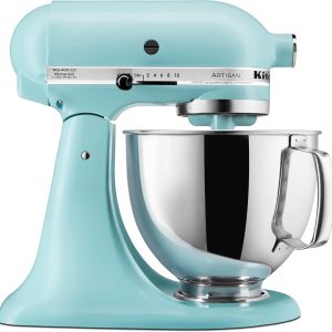 KitchenAid Artisan Series 5 Quart Tilt Head Stand Mixer with Pouring Shield KSM150PS, Removable bowl, Aqua Sky