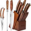 14 Pieces High Carbon Stainless Steel Knife Set with Block