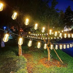 Solar Outdoor String Lights 20 Vintage Bulbs 5M 16.4FT for Camping Patio