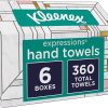 Kleenex Expressions Disposable Paper Hand Towels, 6 Boxes, 60 Towels per Box (360 Total Hand Towels), Packaging May Vary
