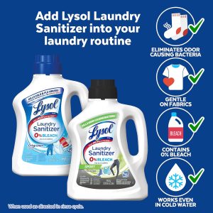 Lysol Sport Laundry Sanitizer Additive, Sanitizing Liquid for Gym Clothes and Activewear, Eliminates Odor Causing Bacteria, 90oz