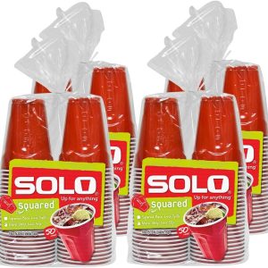 SOLO Cup Company Red Squared Plastic Party, 18 Ounce, 200 Count