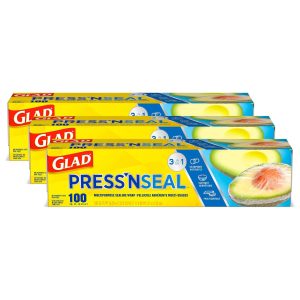 Glad® Press'n Seal® Plastic Food Wrap - 100 Square Foot Roll - 3 Pack (Package May Vary)