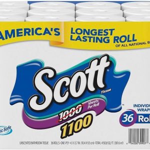 Scott Bath Tissue, 1, 100 Sheetsper Roll, 36 Count